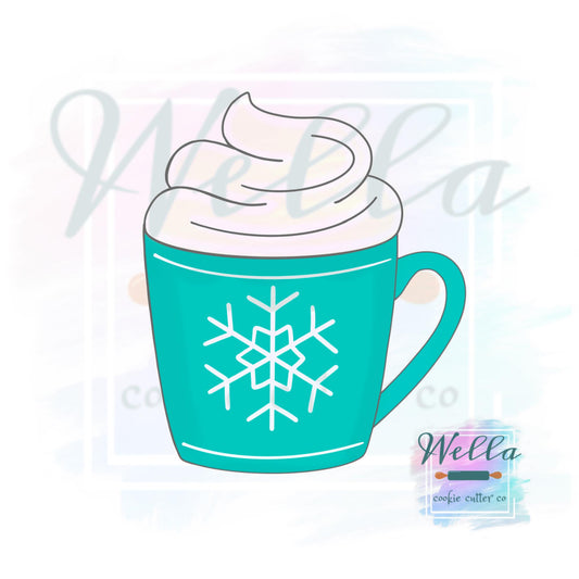 Mug with Whipped Cream Cookie Cutter, Hot Cocoa Cup with Whipped Cream Cookie Cutter