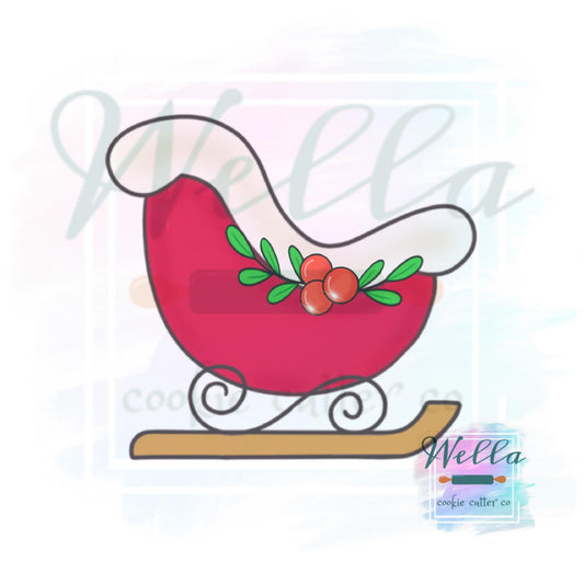 Santa's Sleigh Cookie Cutter, Christmas Cookie Cutter
