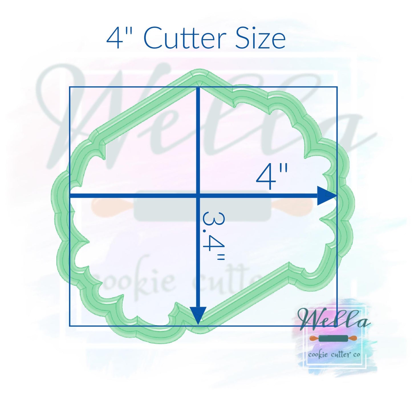 Hexagon with Greenery #2 Cookie Cutter