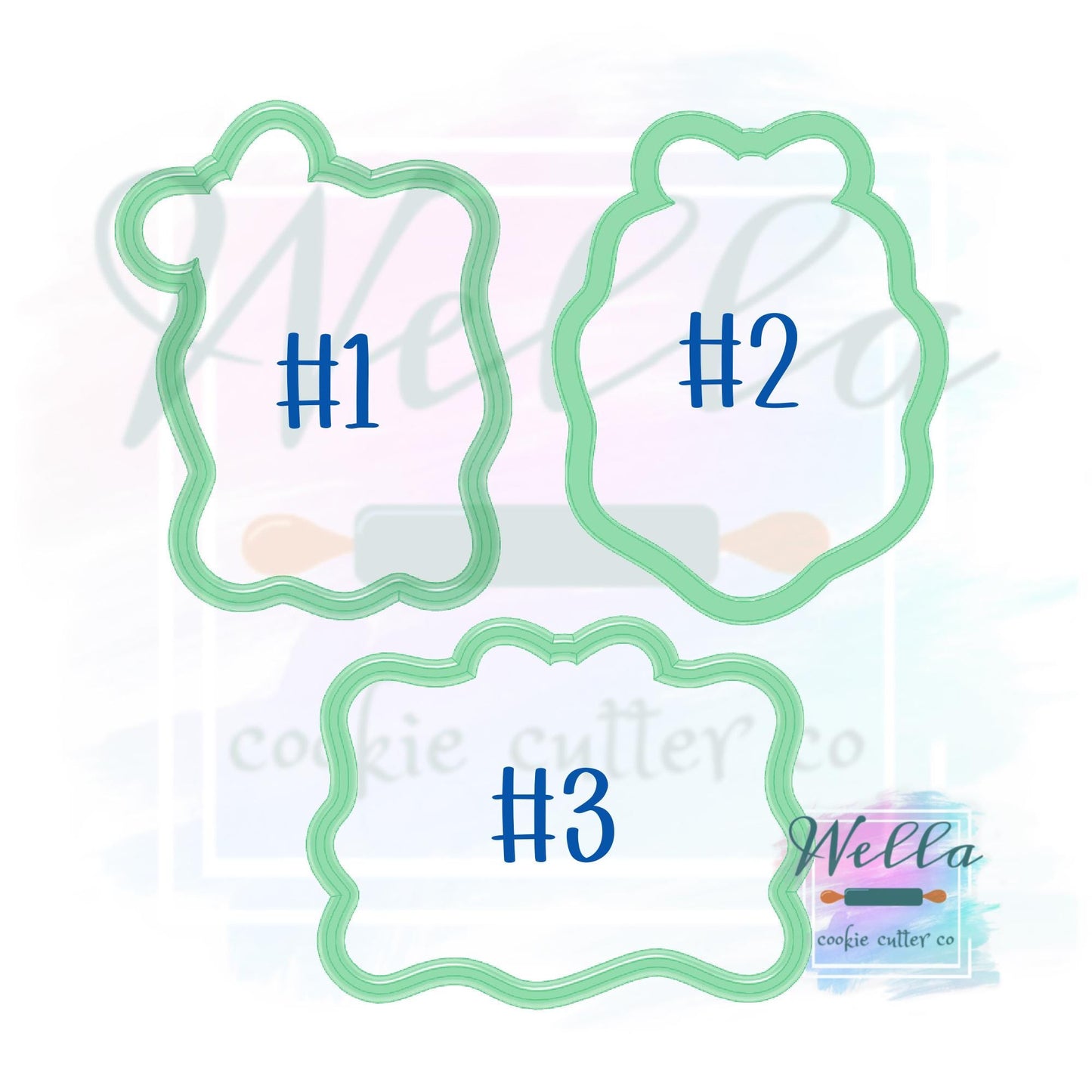 Ribbon Plaque Set Cookie Cutters - Set of 3