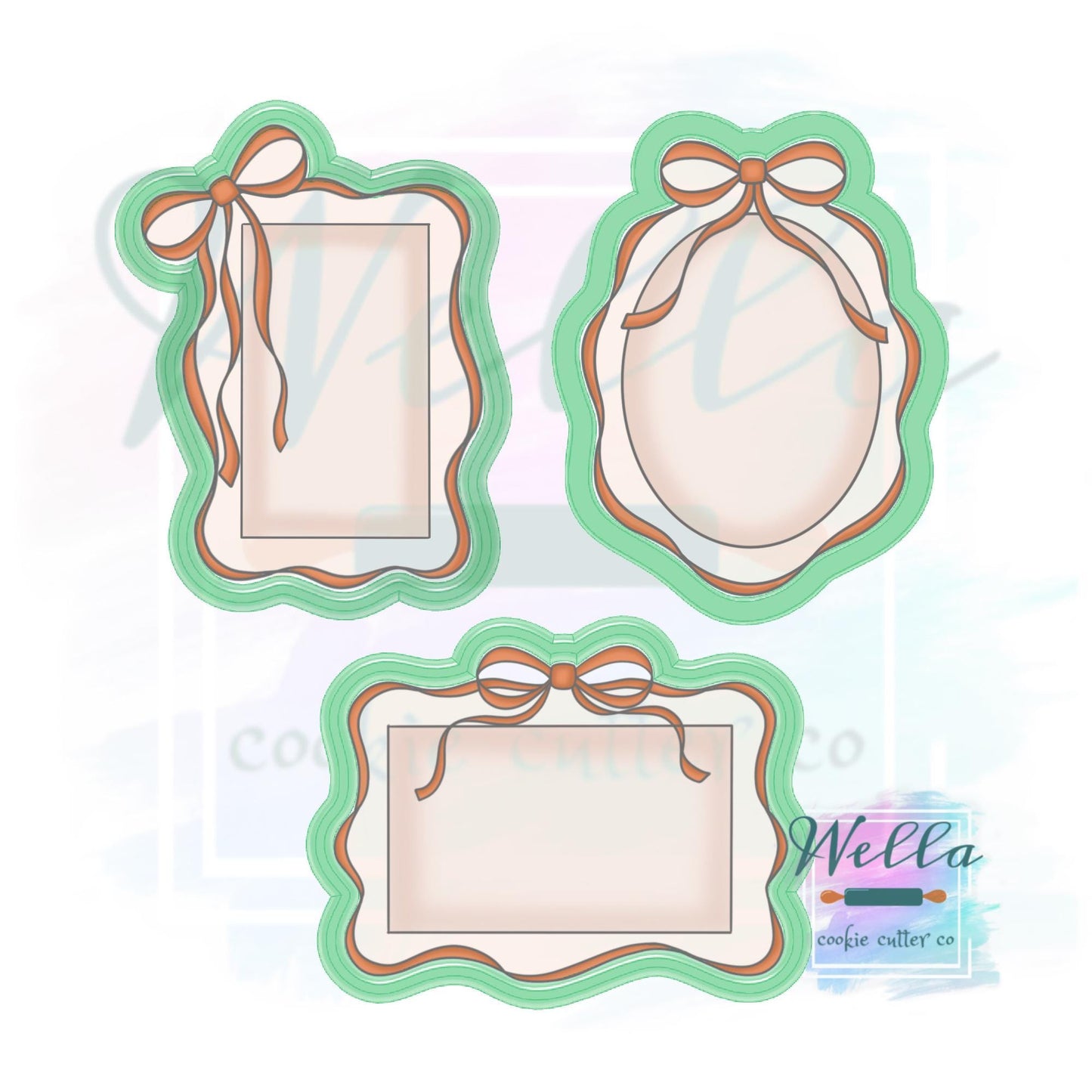 Ribbon Plaque Set Cookie Cutters - Set of 3