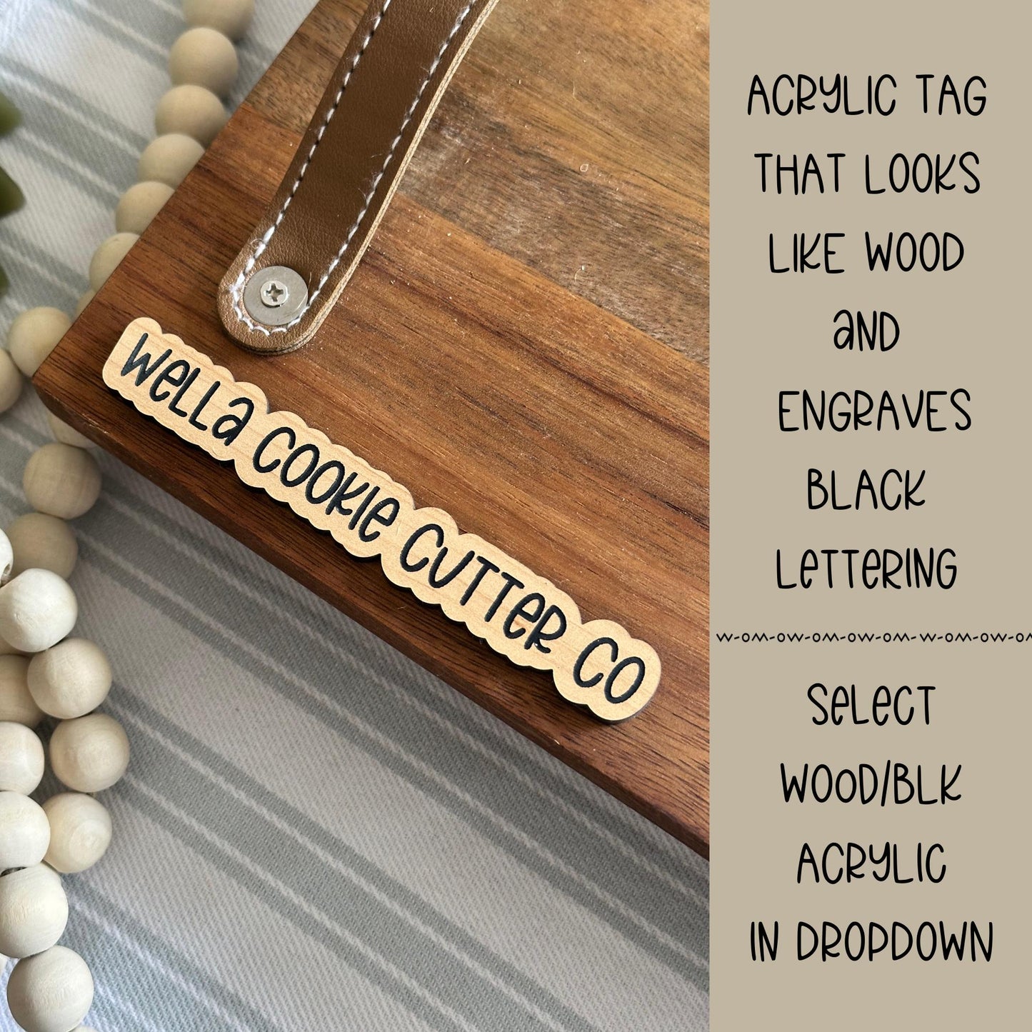 Business Logo on Wood or Acrylic, Watermark Business Tag