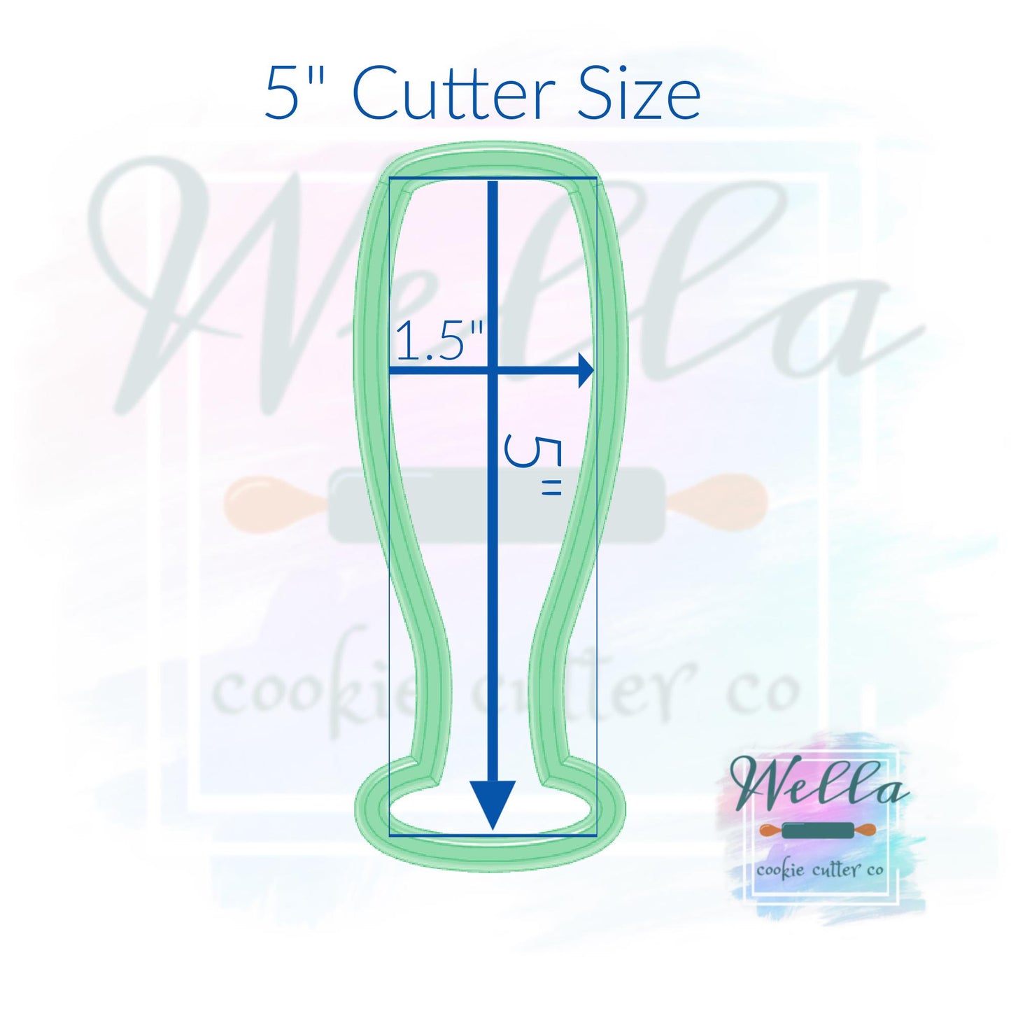 Champagne Glass Skinny Cookie Cutter