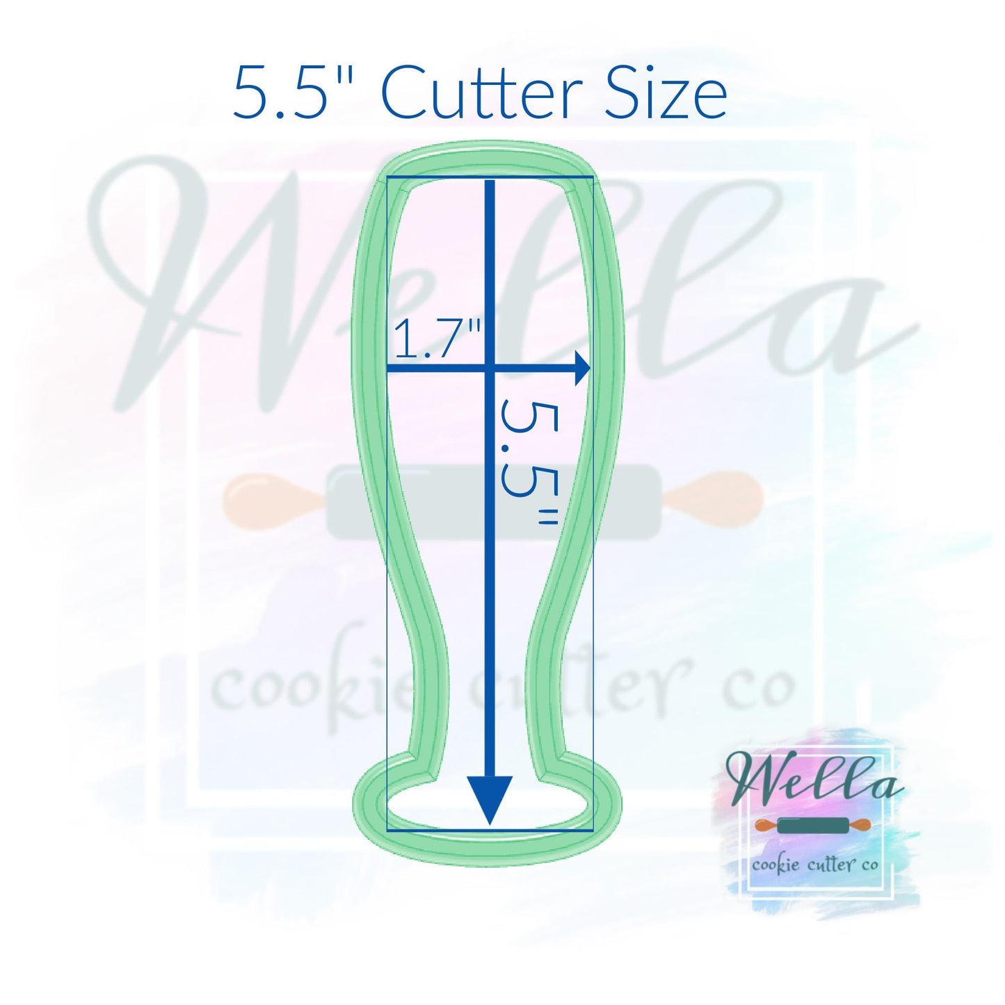 Champagne Glass Skinny Cookie Cutter