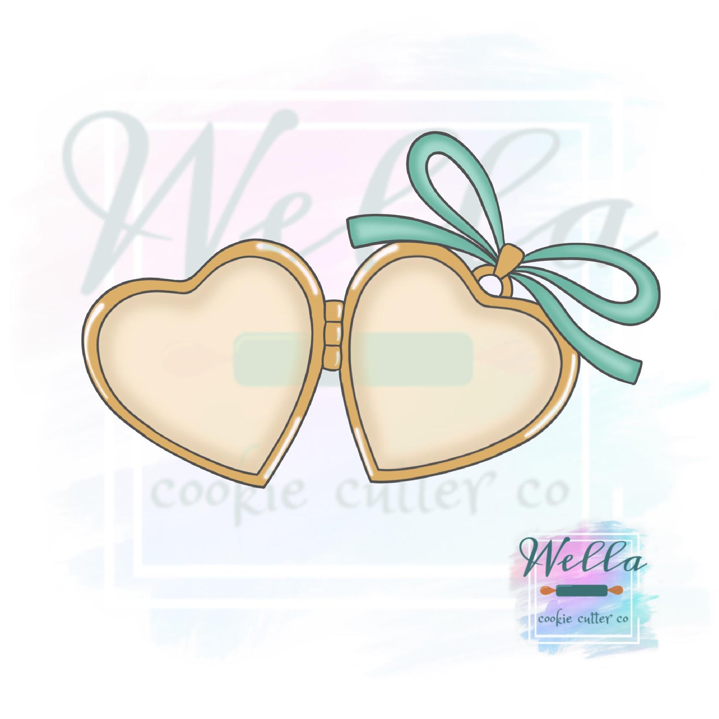 Heart Locket with or without Coquette Bow Cookie Cutter