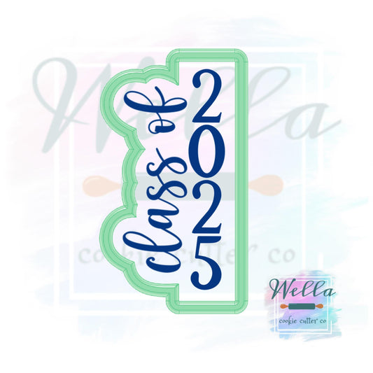 Graduation Class of 2025 #3 Skinny Cookie Cutter with Optional Stencil