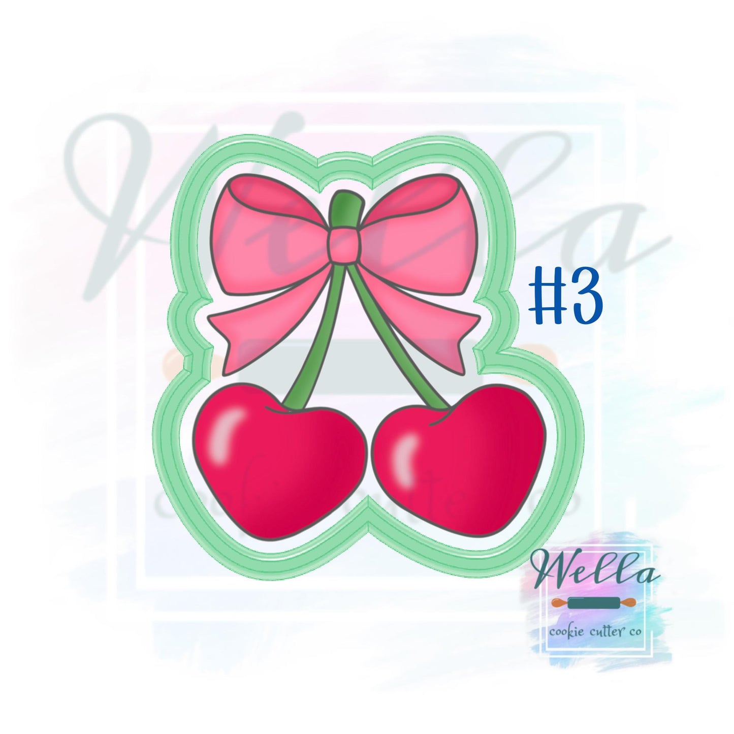 Cherries Croquette Bow Cookie Cutters