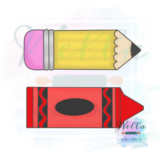 Pencil and Crayon Set Cookie Cutters