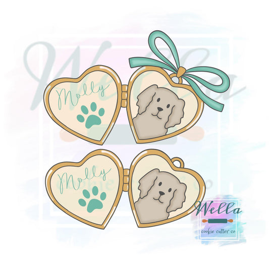Heart Locket with or without Coquette Bow Cookie Cutter