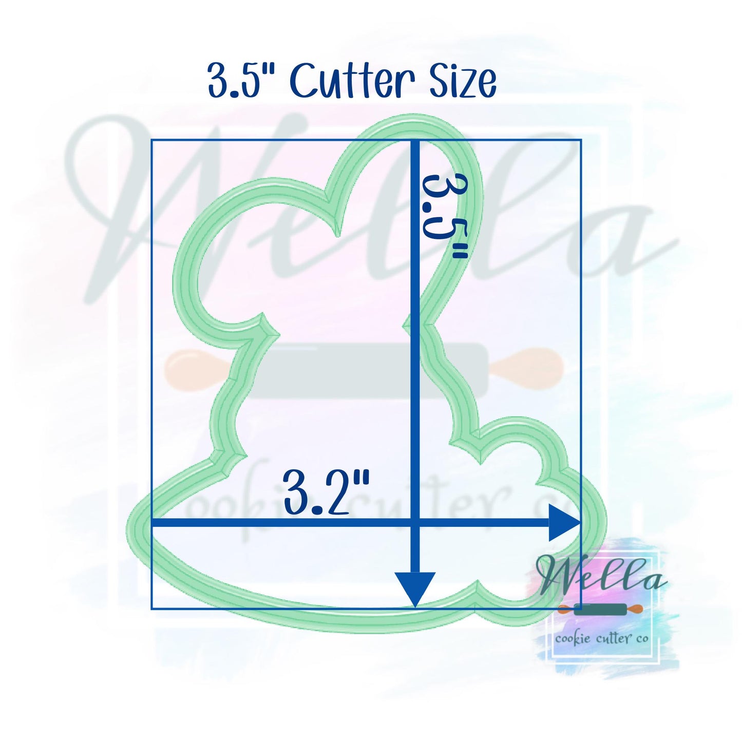 Bunny Holding Carrot Name Plaque Cookie Cutter with Optional Stencil Guide