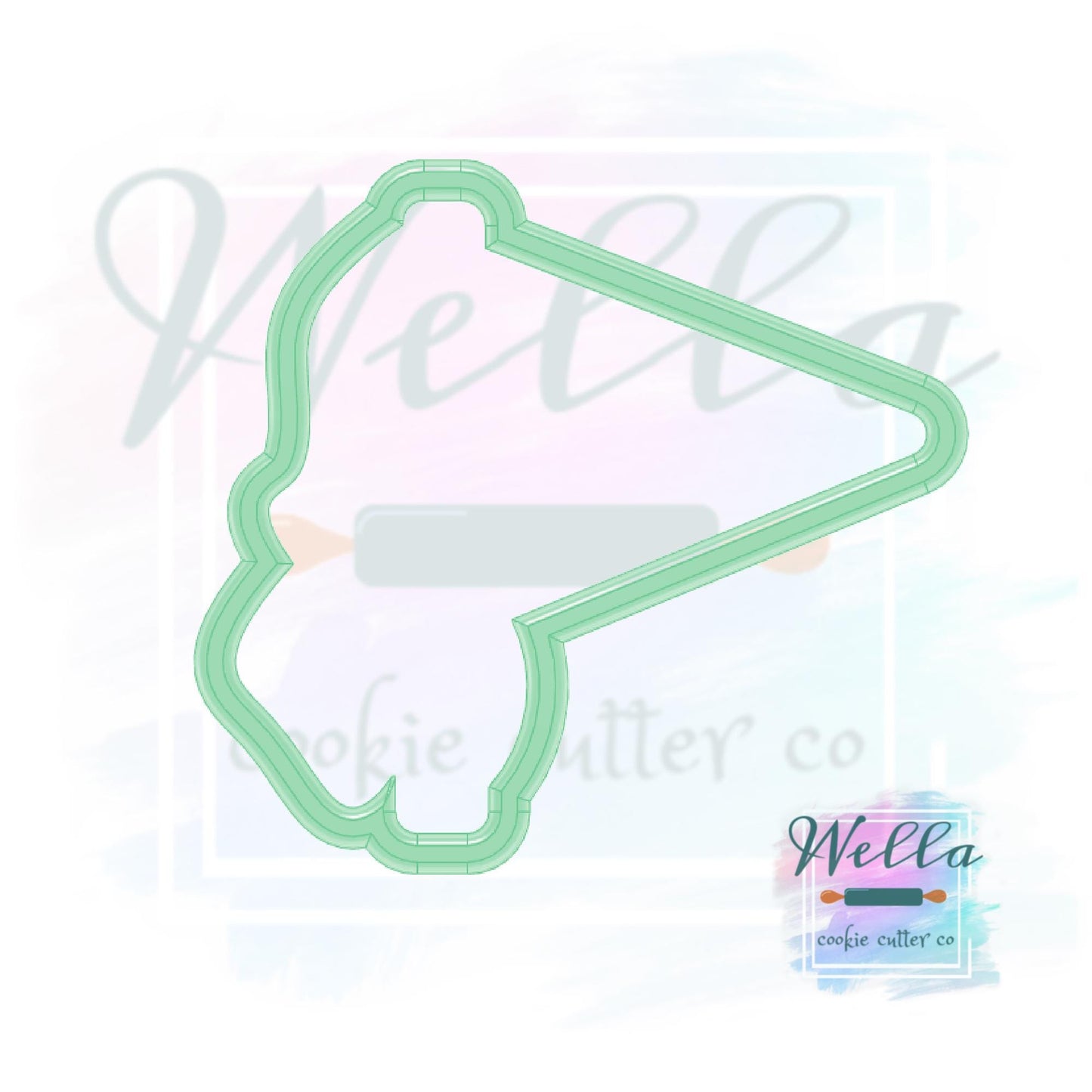 Team Pennant Flag with Tassels Cookie Cutter with Optional Stencil Guide