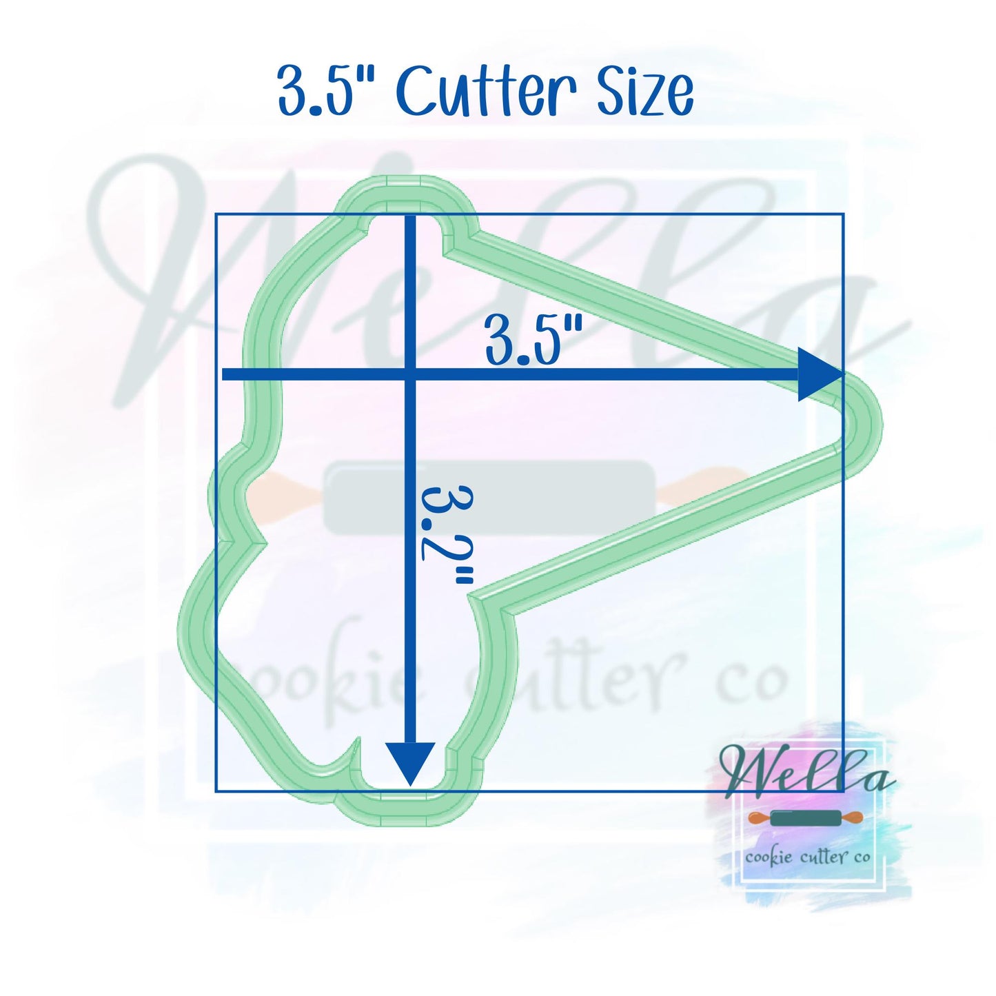 Team Pennant Flag with Tassels Cookie Cutter with Optional Stencil Guide