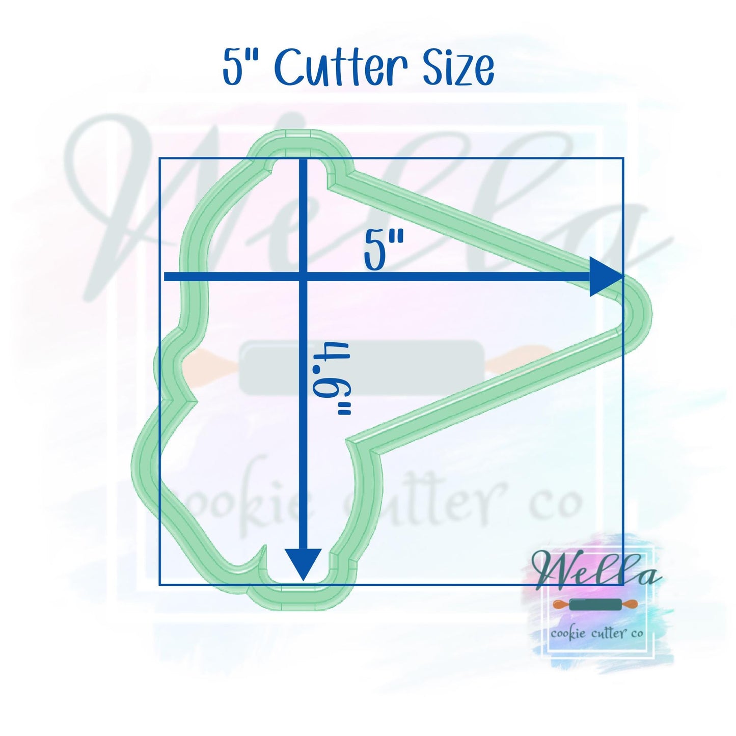 Team Pennant Flag with Tassels Cookie Cutter with Optional Stencil Guide