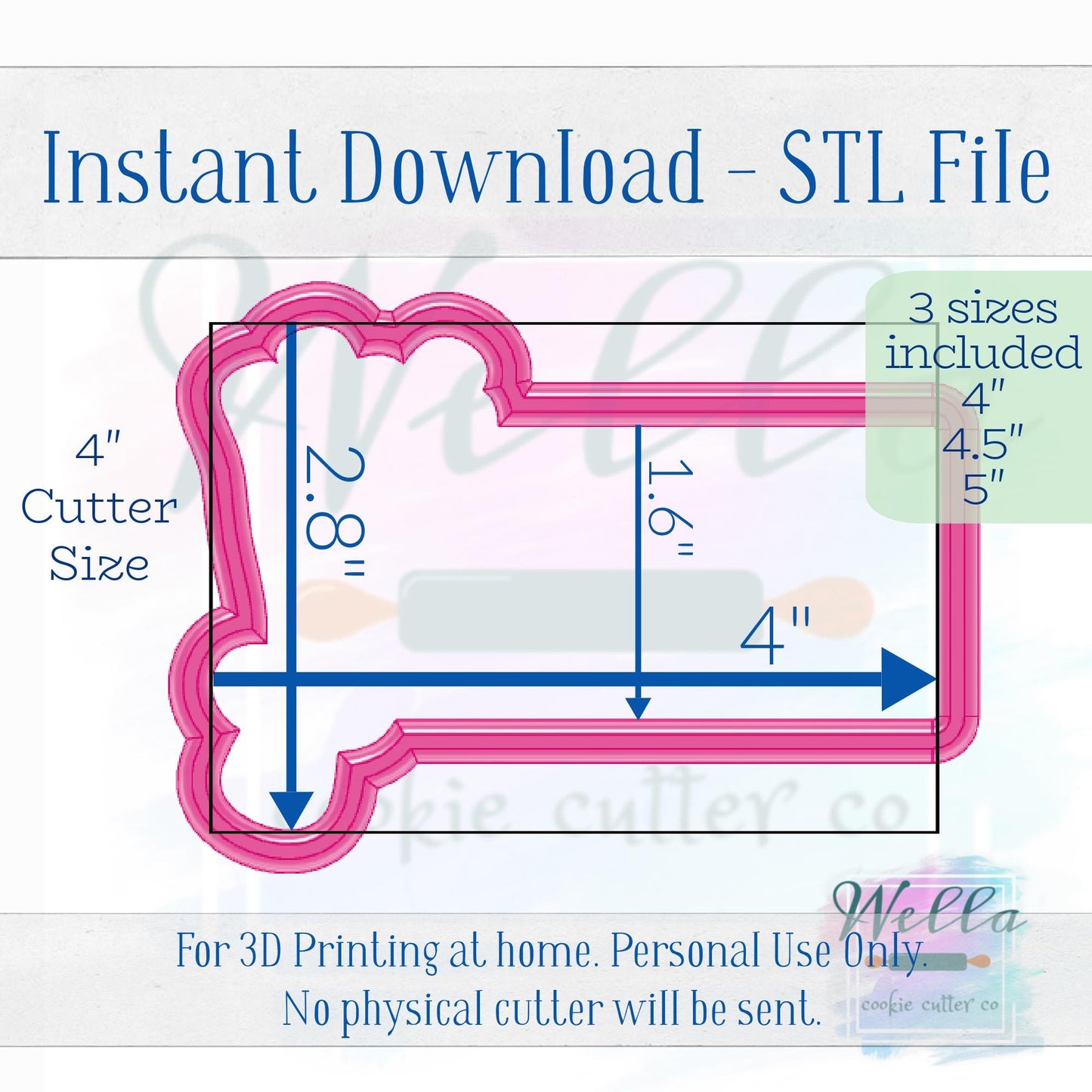 Digital STL File - Lavender Bouquet Plaque Cookie Cutter- 3 Sizes: 4" 4.5" & 5"