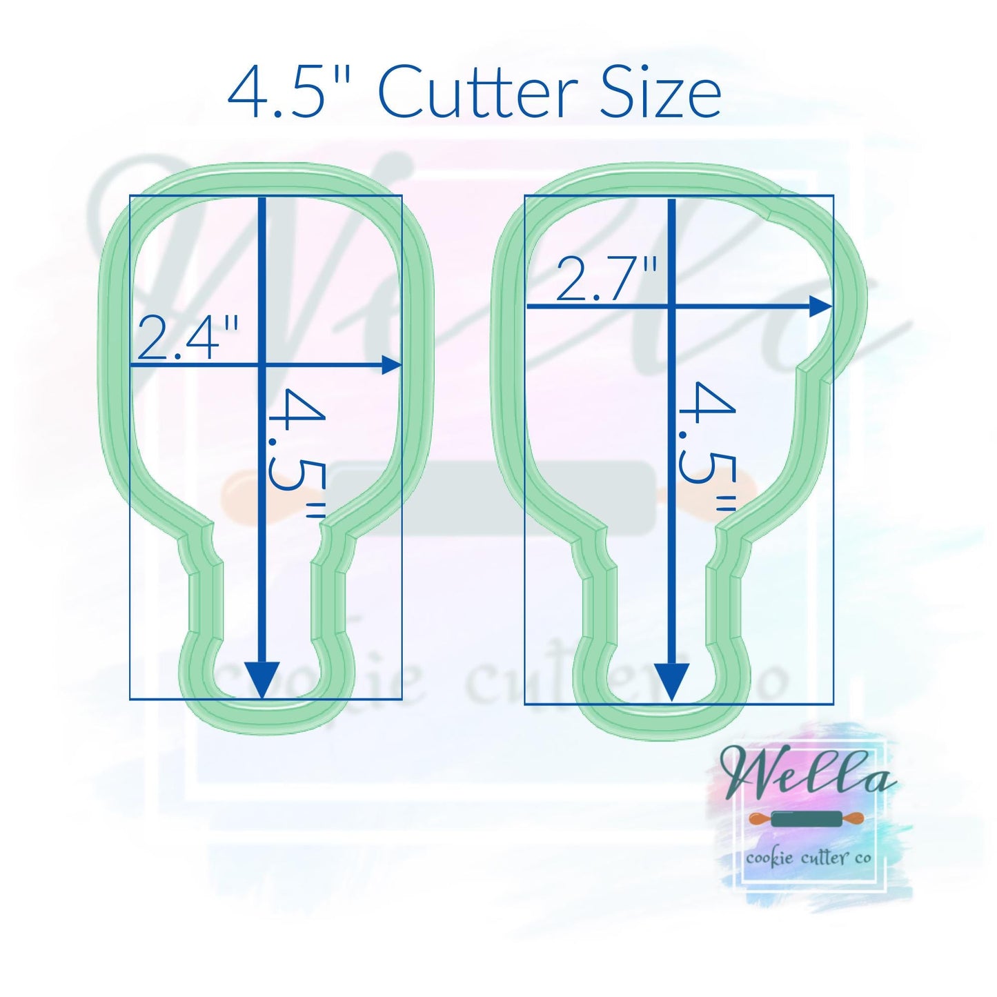 Pickleball Paddle Cookie Cutter with or without Ball