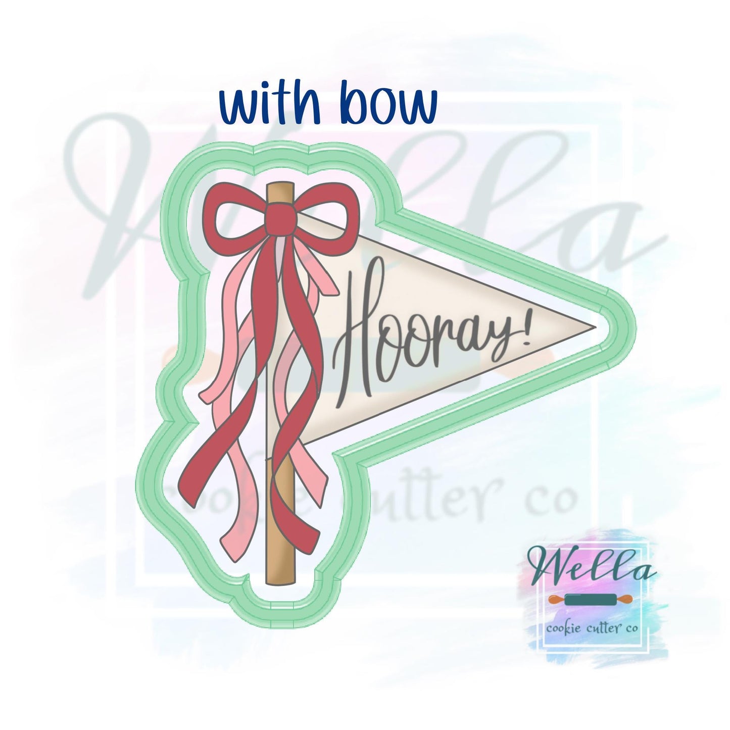Party Pennant Flag with Tassels Cookie Cutter - 2 Shape Options with Optional Stencil Guide