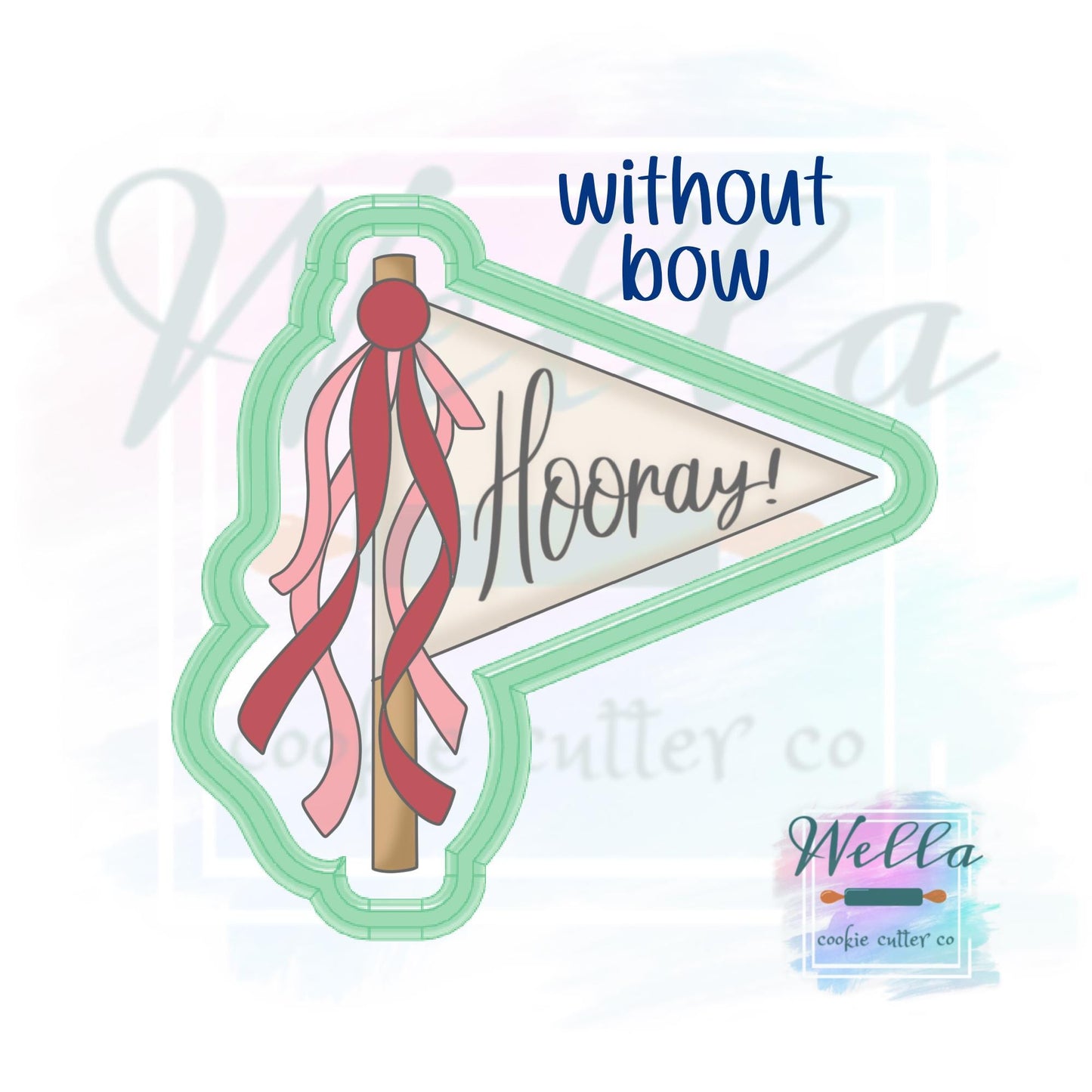 Party Pennant Flag with Tassels Cookie Cutter - 2 Shape Options with Optional Stencil Guide