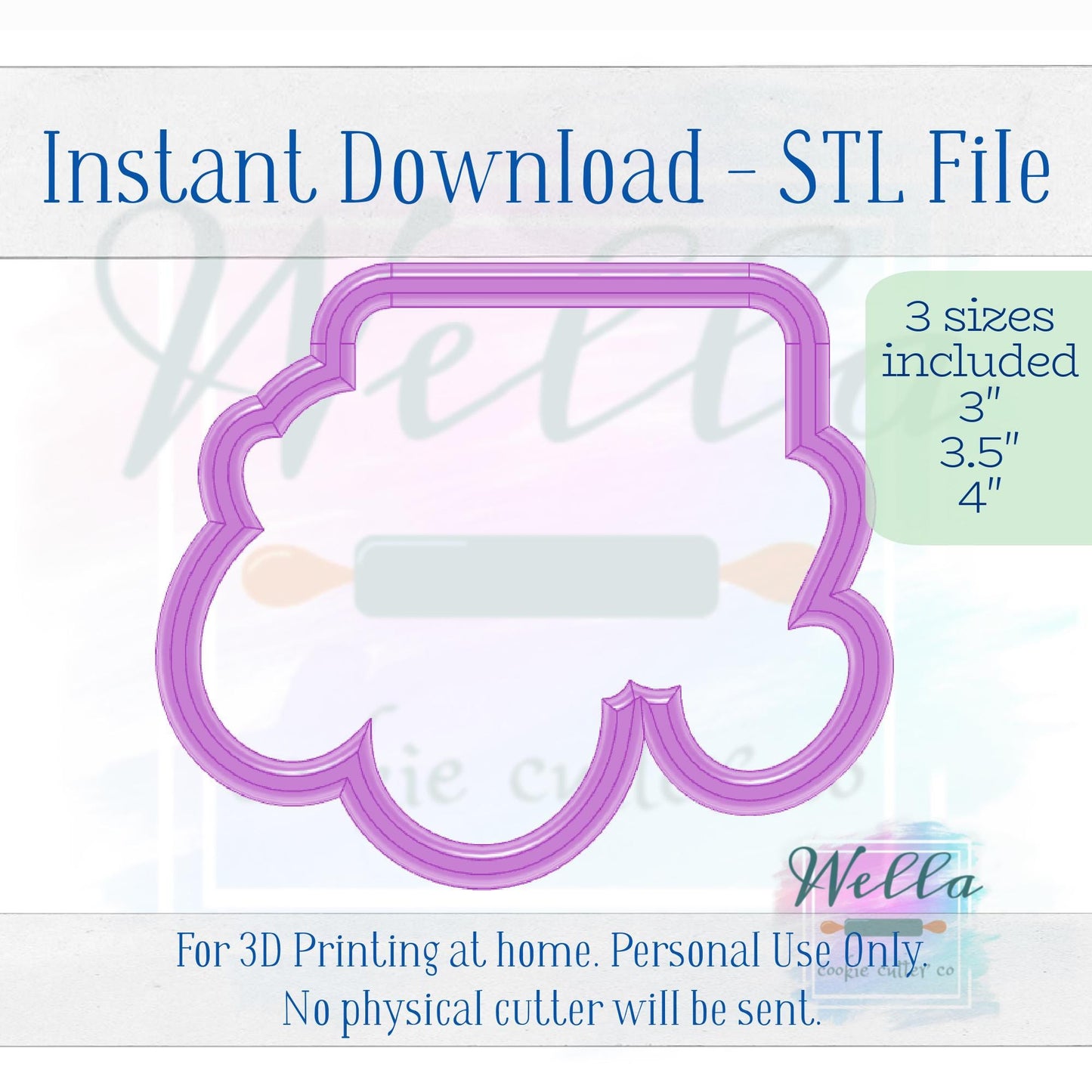 Digital STL File - Happy Easter Text Cookie Cutter - 3 Sizes: 3" 3.5" & 4"