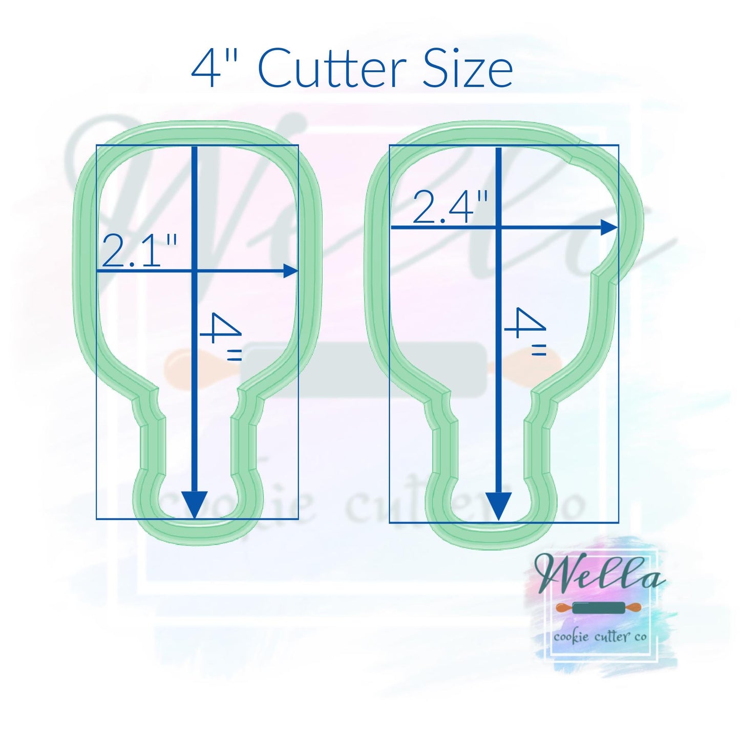Pickleball Paddle Cookie Cutter with or without Ball