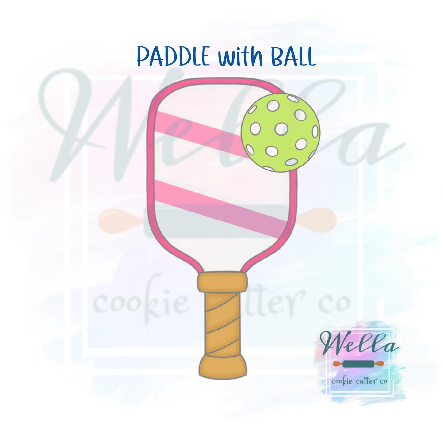 Pickleball Paddle Cookie Cutter with or without Ball