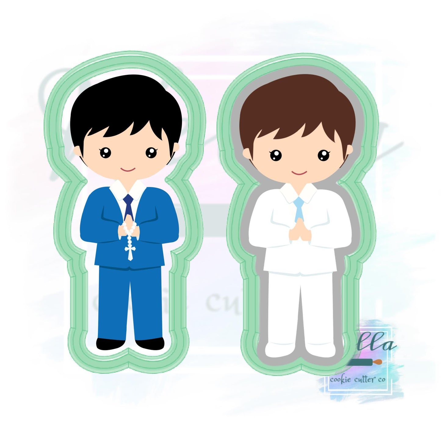 Communion Boy Cookie Cutter with Optional Stencil
