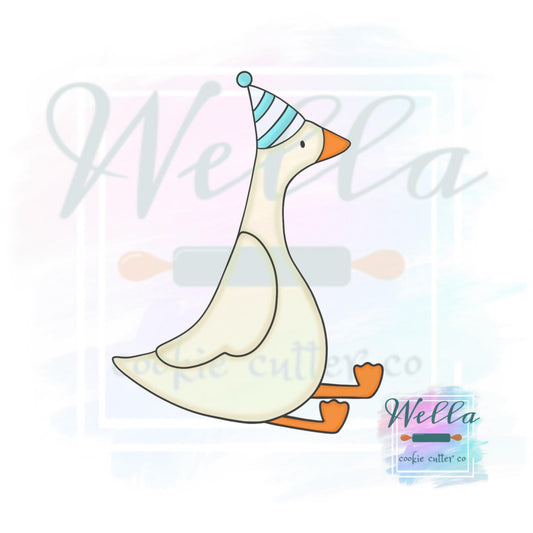 Goose with Birthday Hat Cookie Cutter