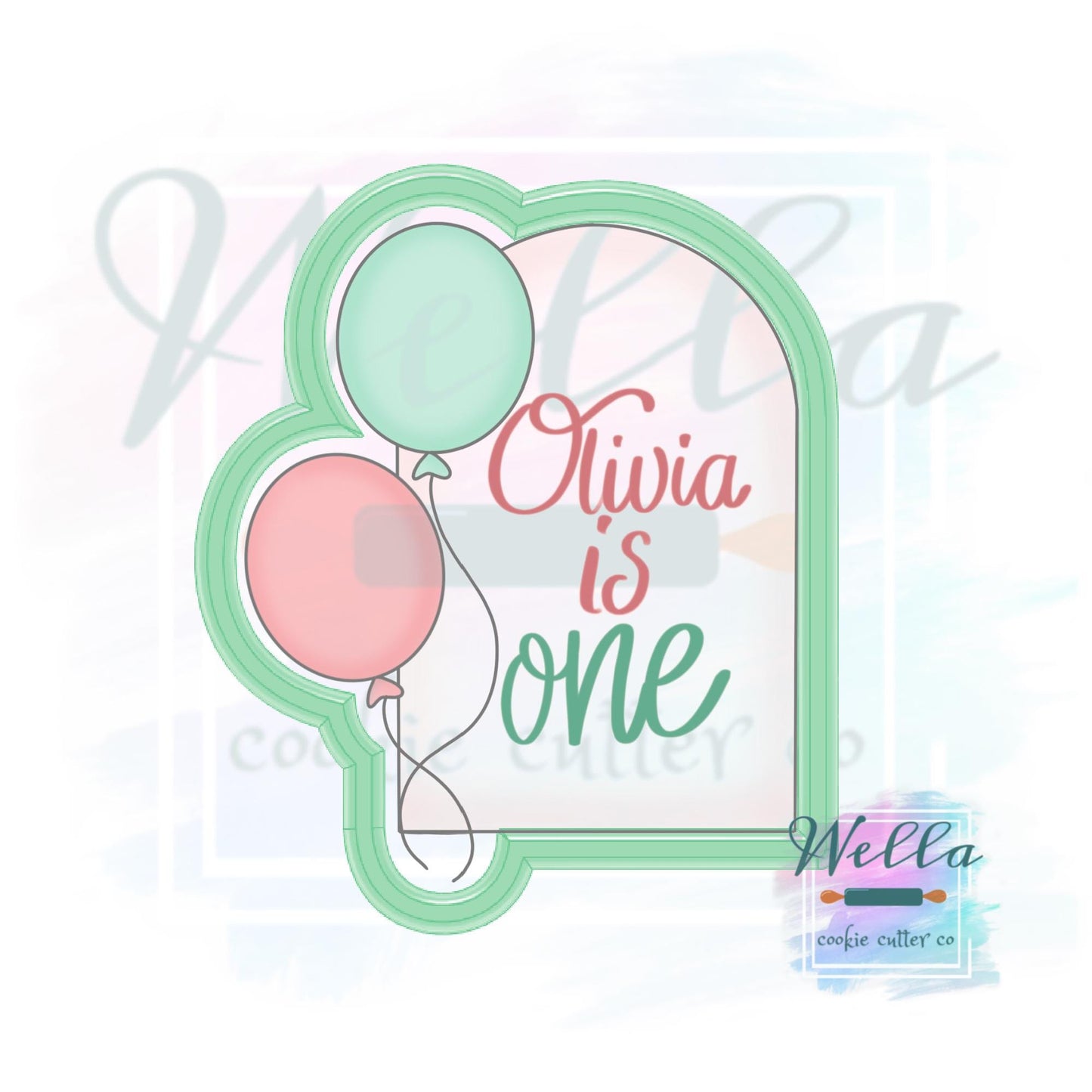 Balloon Arch Plaque Cookie Cutter