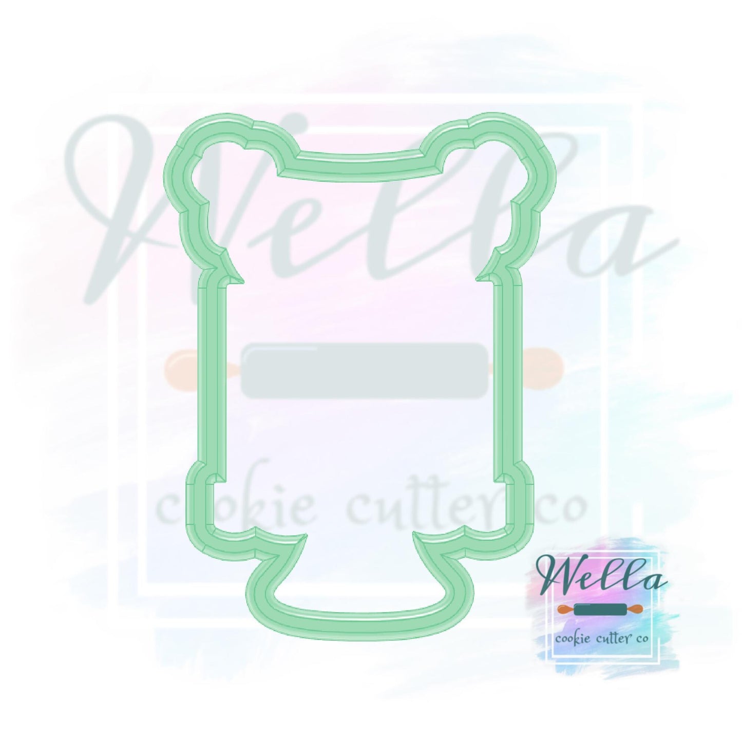Cake on Stand #3 Cookie Cutter, Cake on Stand with Banner