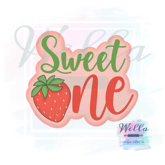 Sweet One Strawberry Cookie Cutter with Optional Stencil