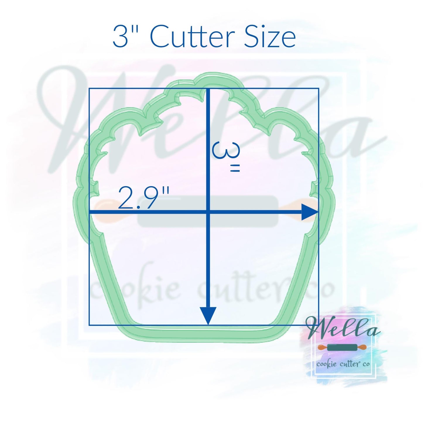 Strawberry Basket #2 Cookie Cutter with Optional Stencil
