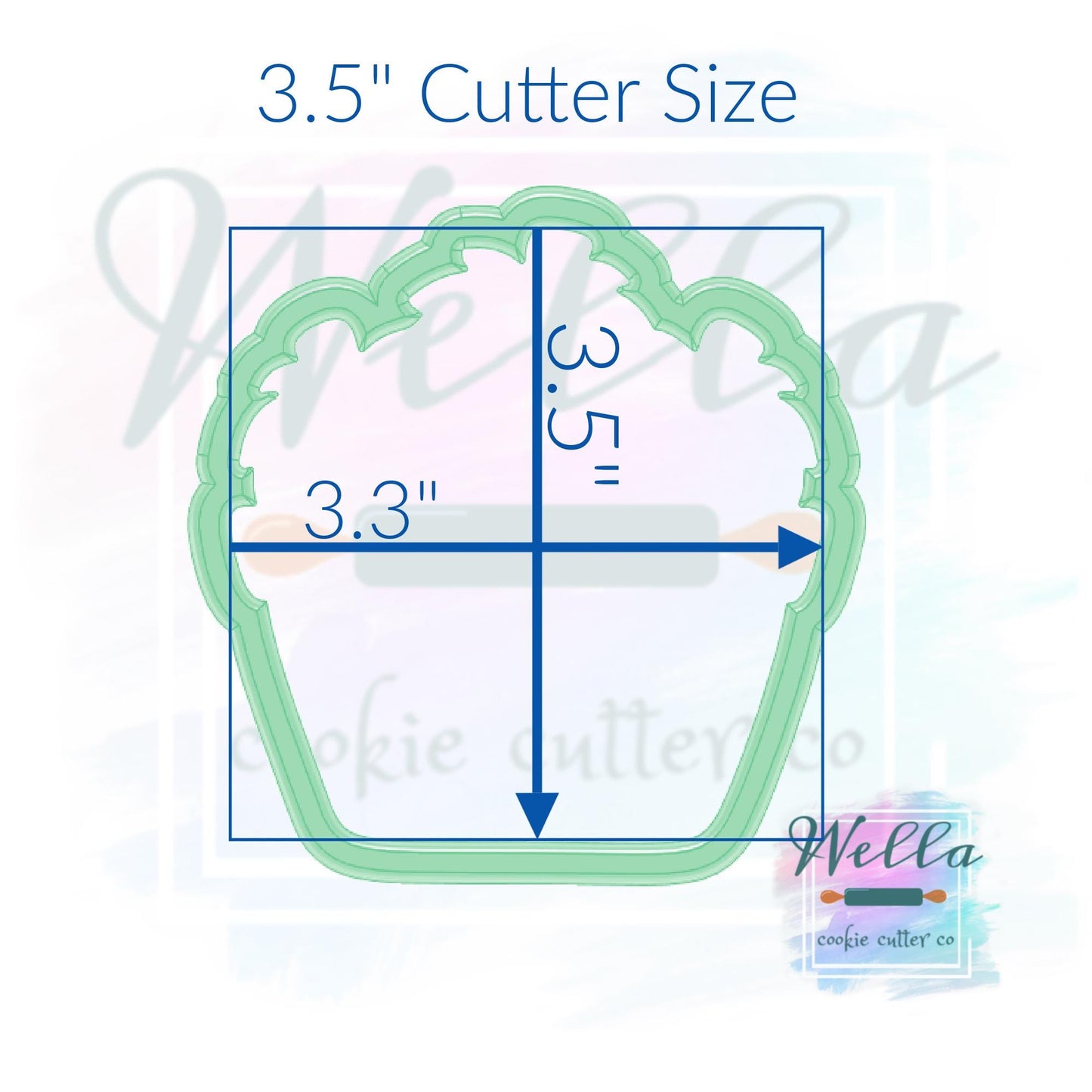 Strawberry Basket #2 Cookie Cutter with Optional Stencil