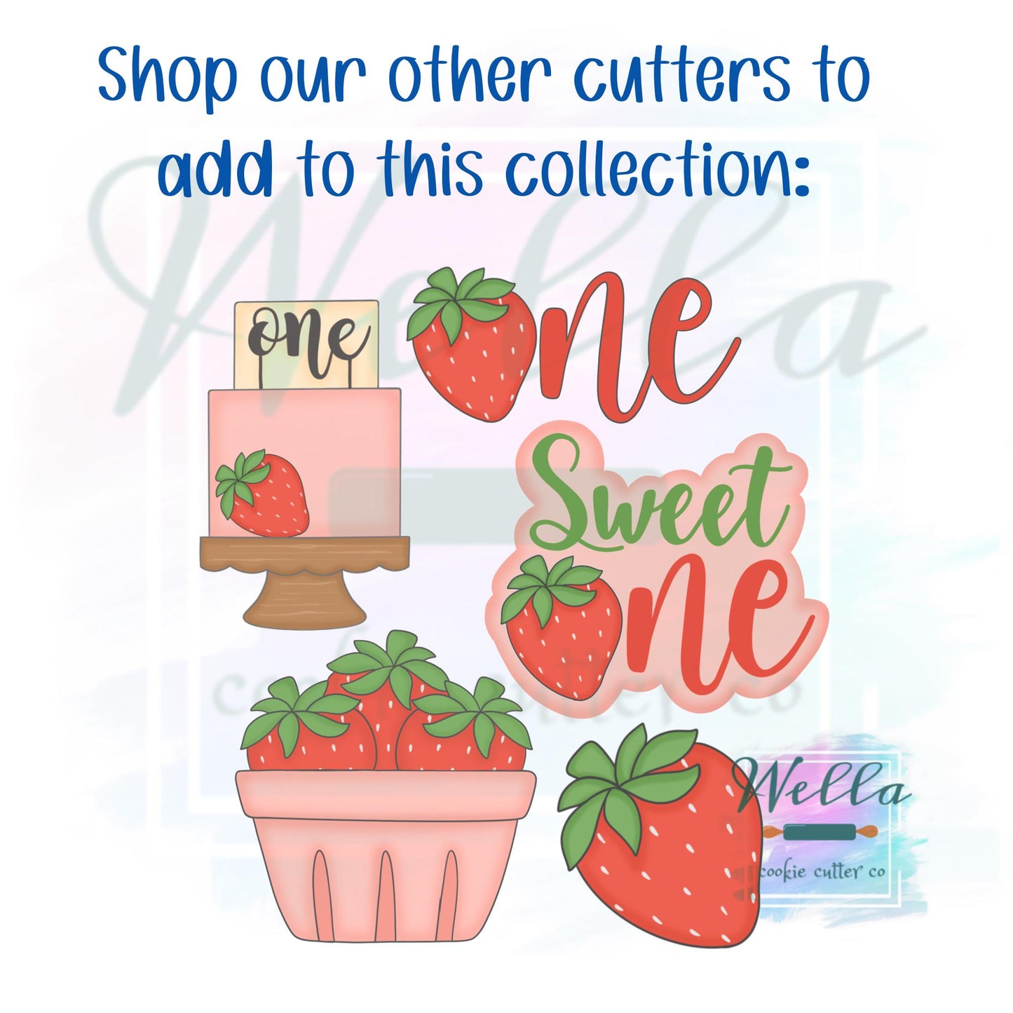 Strawberry Basket #2 Cookie Cutter with Optional Stencil