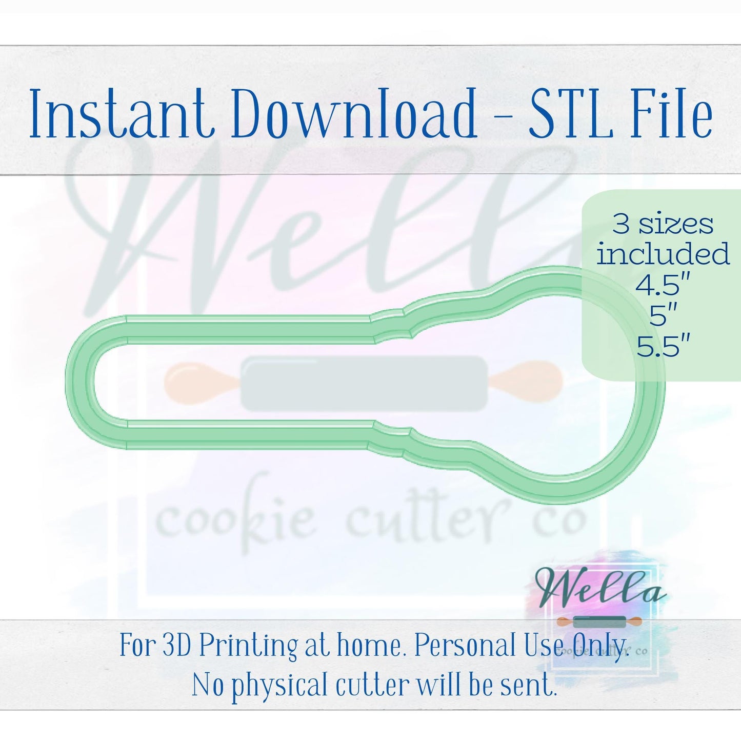 Digital STL File - Lacrosse Stick Cookie Cutter - 3 Sizes Included 4.5" 5" and 5.5"