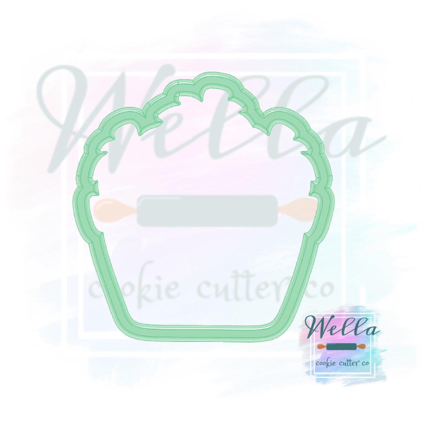Strawberry Basket #2 Cookie Cutter with Optional Stencil