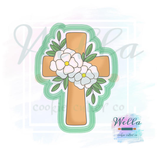 Floral Cross Cookie Cutter