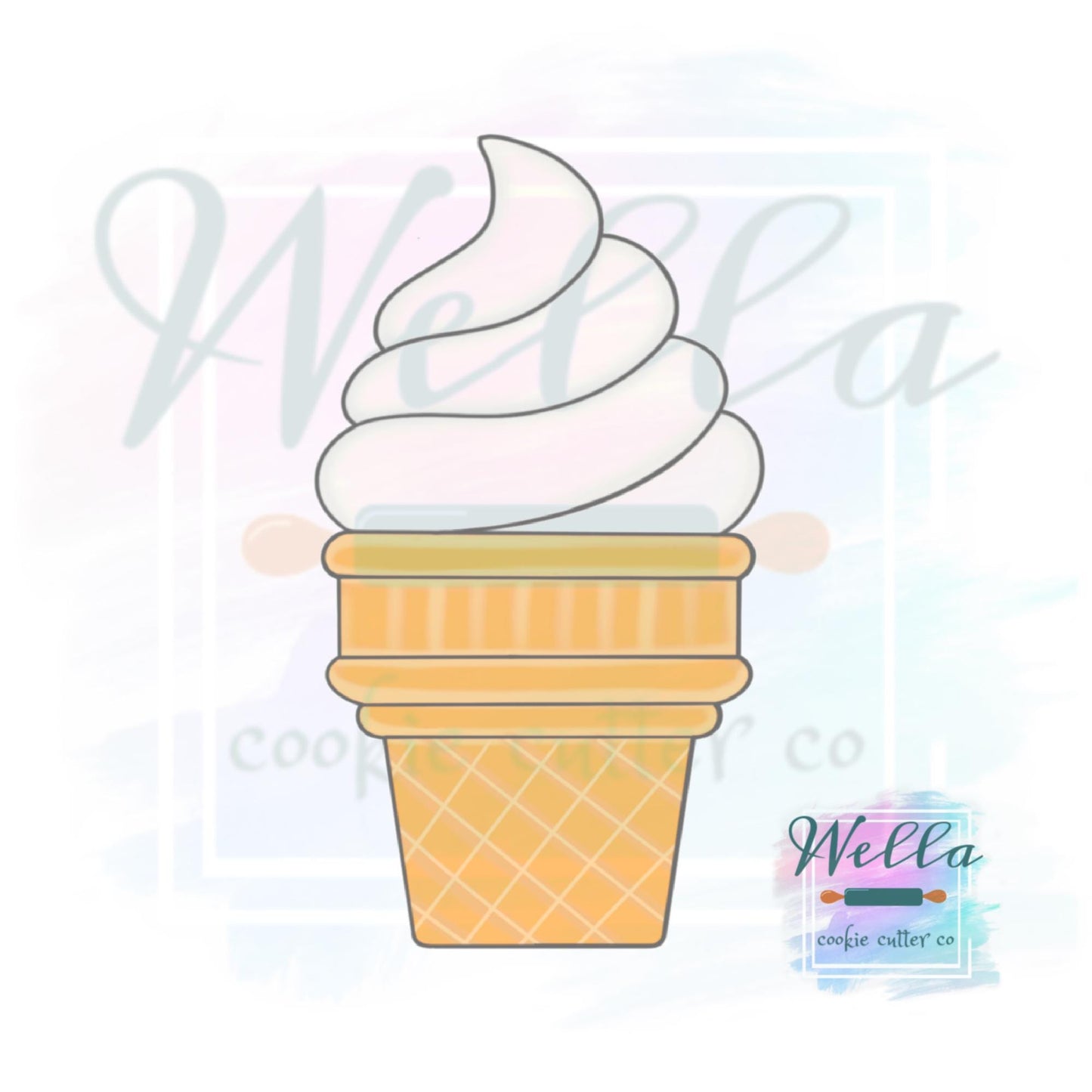 Ice Cream Sugar Cone Cookie Cutter