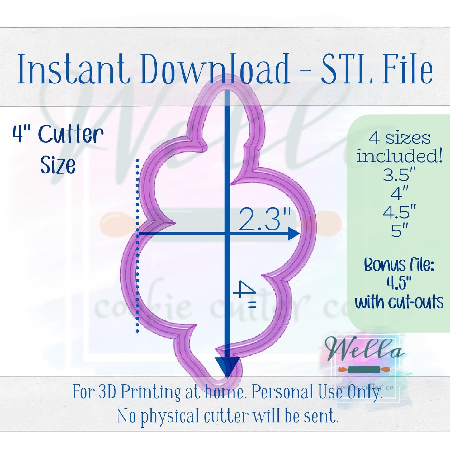 Digital STL File - Snake Cookie Cutter - 4 Sizes Included, 3.5" 4" 4.5" and 5" + BONUS Snake 4.5" with cut-outs
