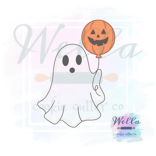 Ghost with Pumpkin Balloon Cookie Cutter