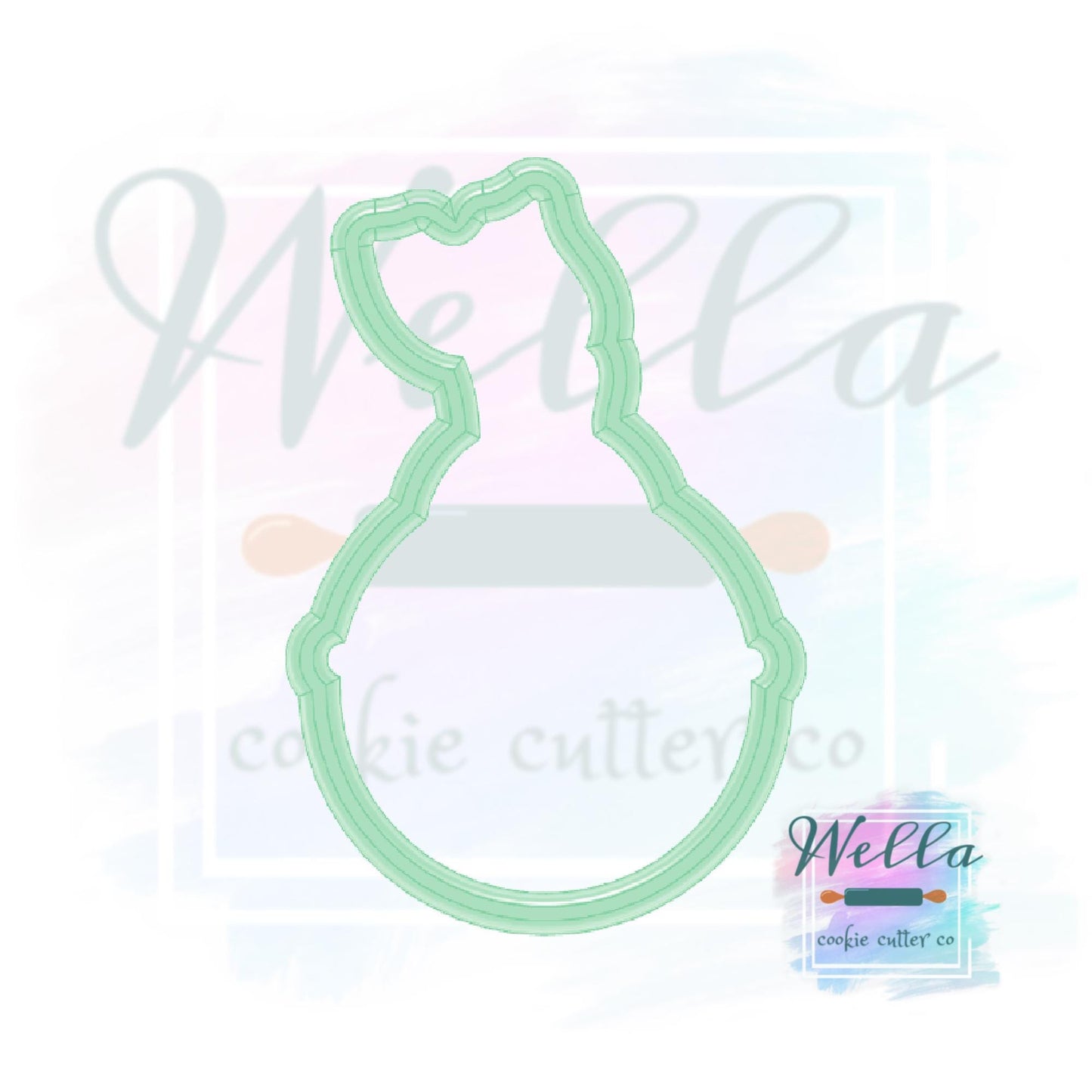 Holiday Christmas Bell with Ribbon Cookie Cutter with Optional Stencil Guide