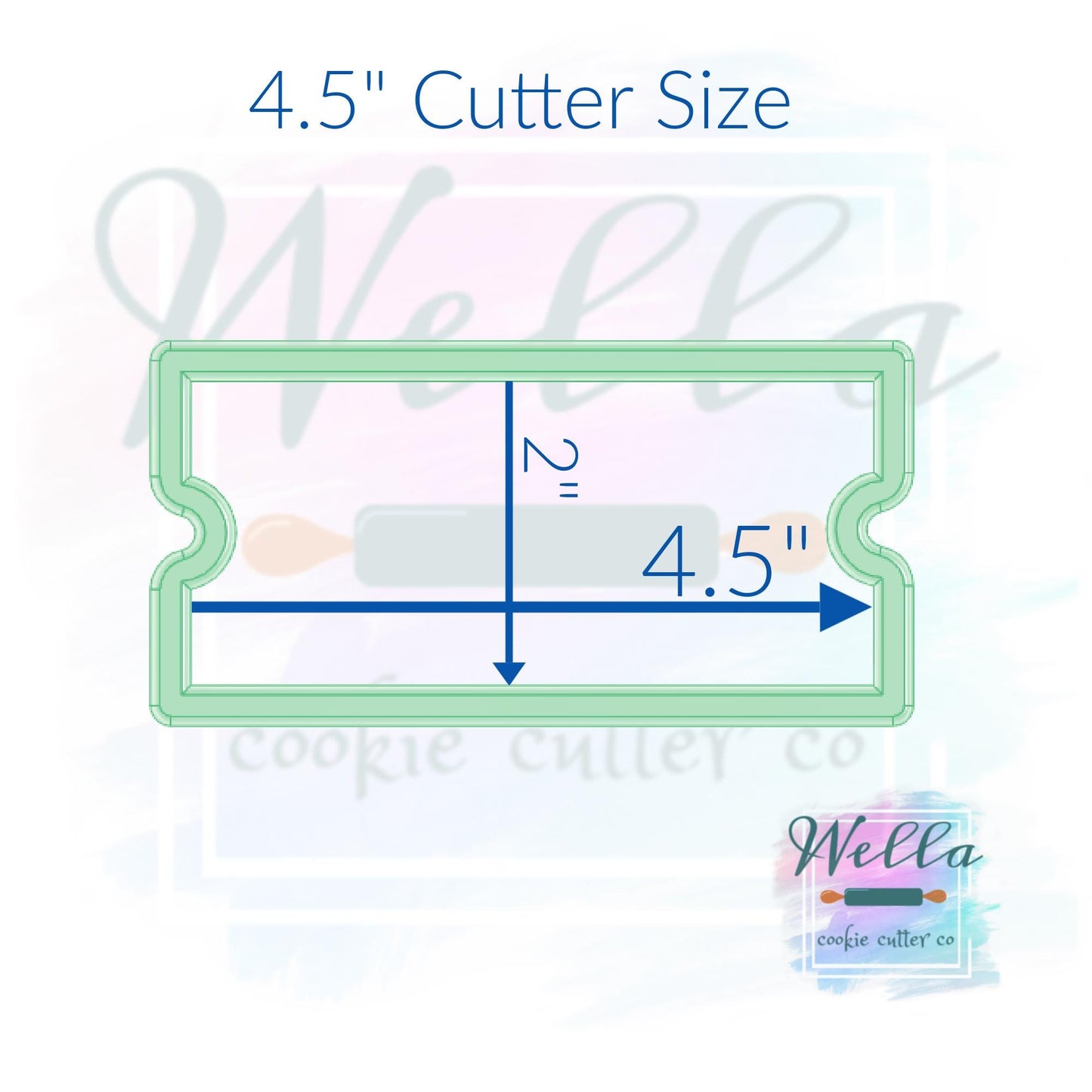 Holiday Christmas Ticket Cookie Cutter with Optional Stencil