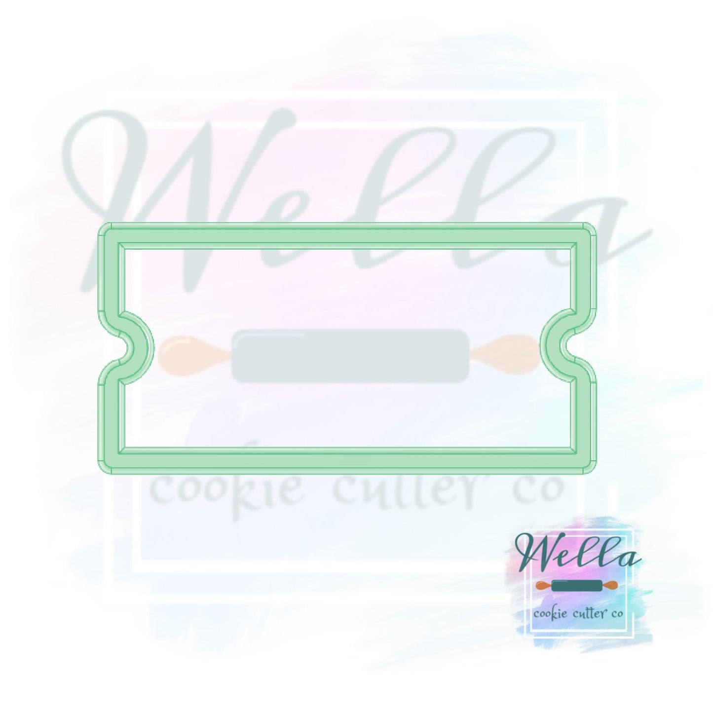 Holiday Christmas Ticket Cookie Cutter with Optional Stencil