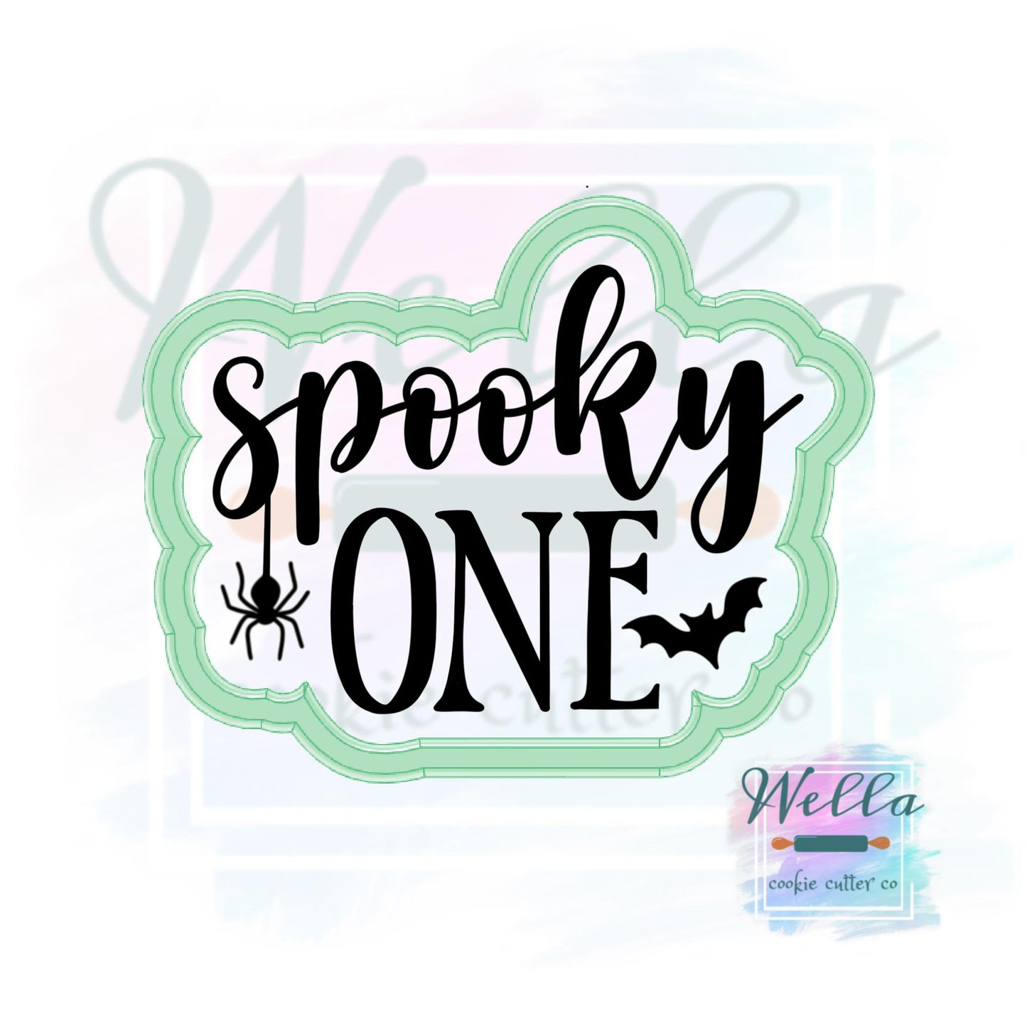 spooky ONE Text Cookie Cutter