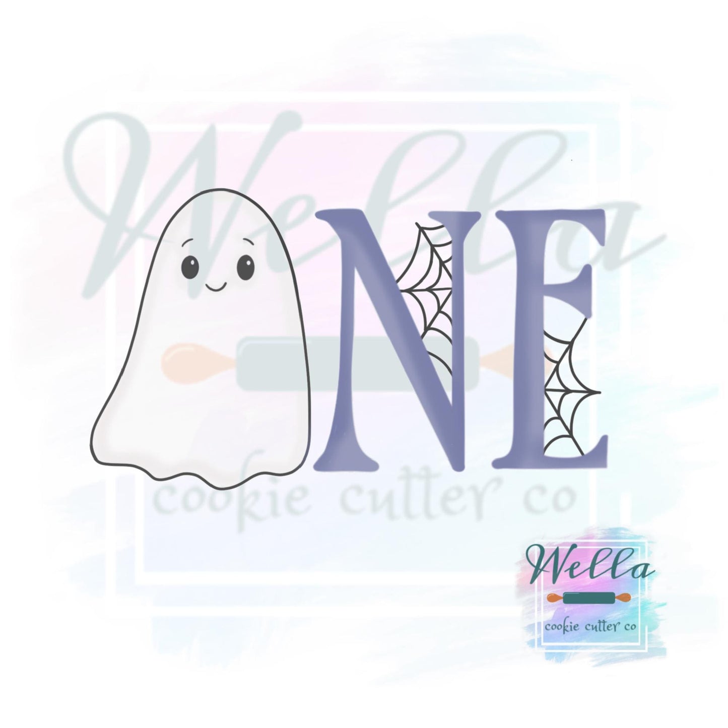 Ghost ONE Cookie Cutter with Optional Stencil