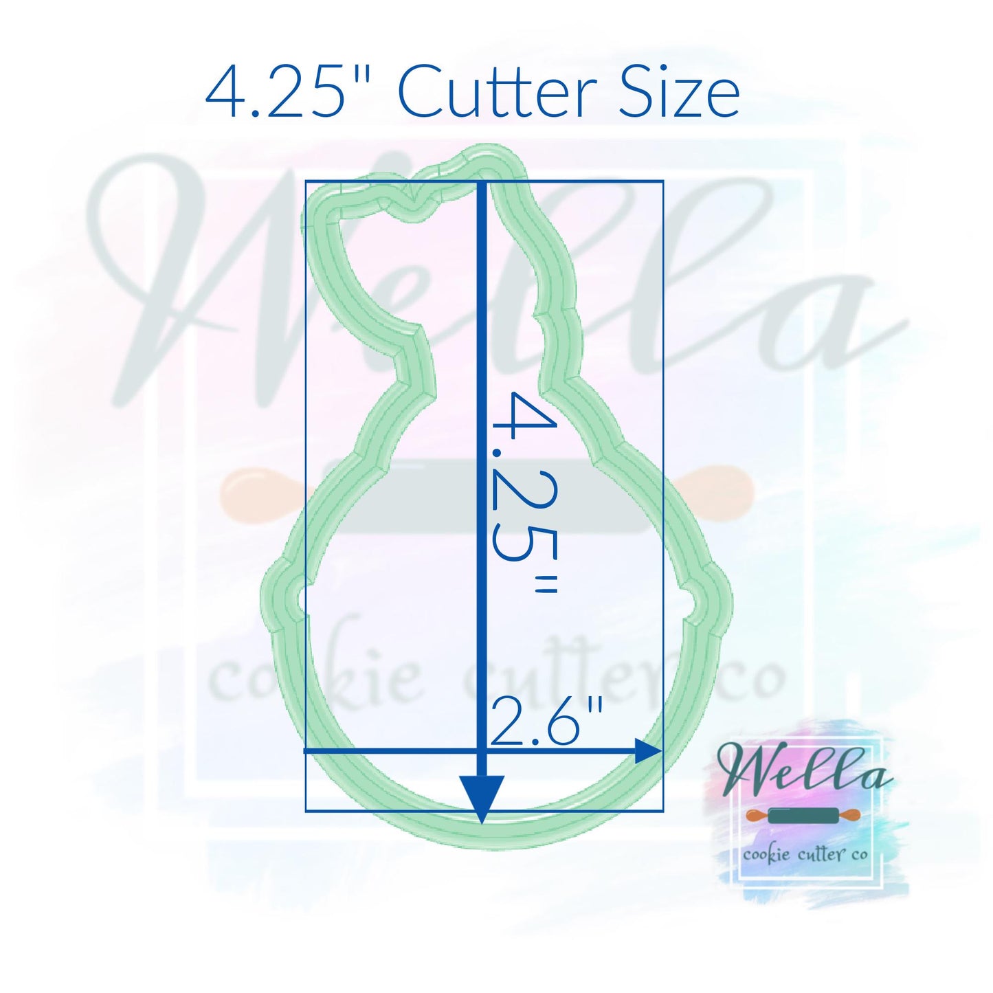 Holiday Christmas Bell with Ribbon Cookie Cutter with Optional Stencil Guide