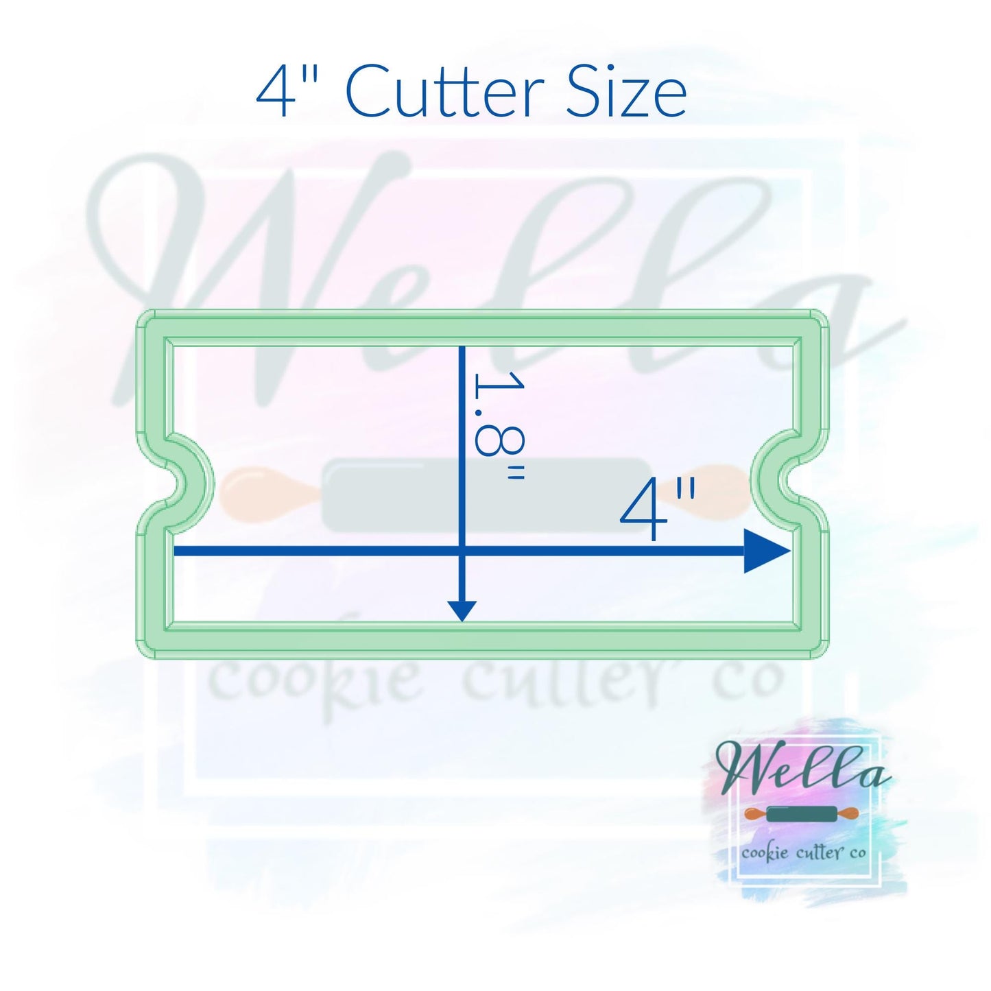 Holiday Christmas Ticket Cookie Cutter with Optional Stencil