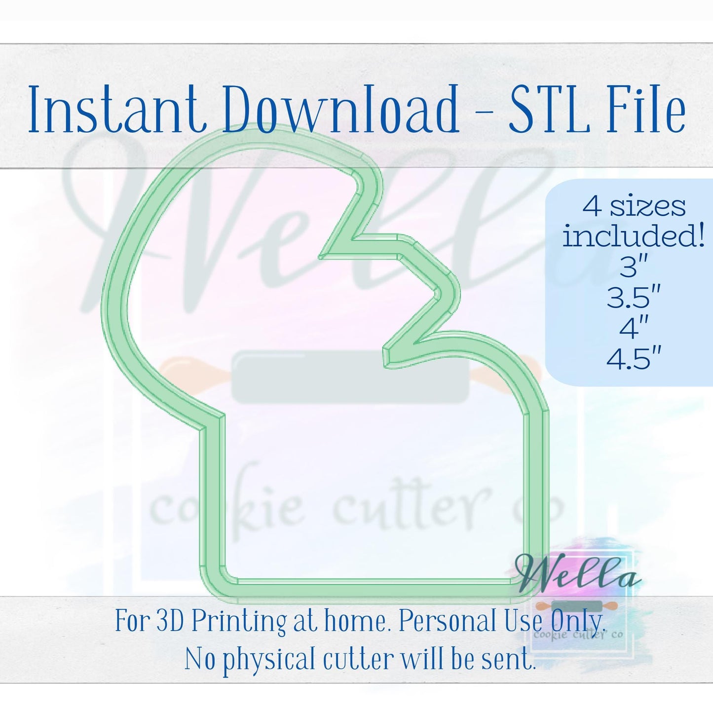 Digital STL File - Ring Box #2 Cookie Cutter - 4 Sizes: 3" 3.5" 4" and 4.5"