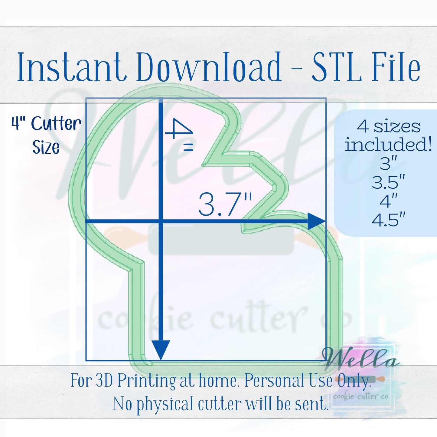 Digital STL File - Ring Box #2 Cookie Cutter - 4 Sizes: 3" 3.5" 4" and 4.5"