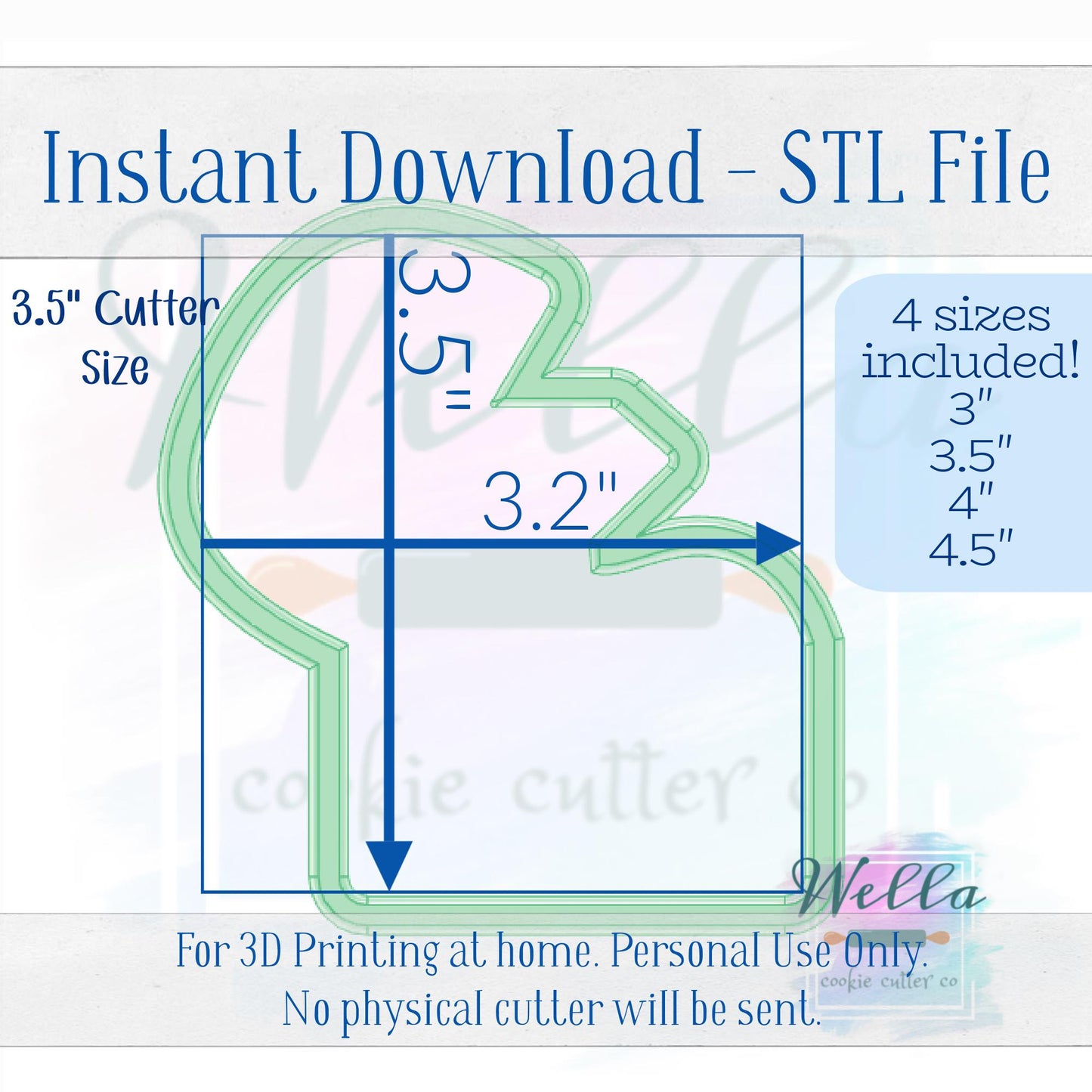 Digital STL File - Ring Box #2 Cookie Cutter - 4 Sizes: 3" 3.5" 4" and 4.5"