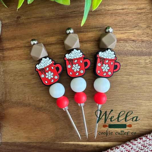 Hot Cocoa Christmas Themed Scribe Tool for Cookie Decorating
