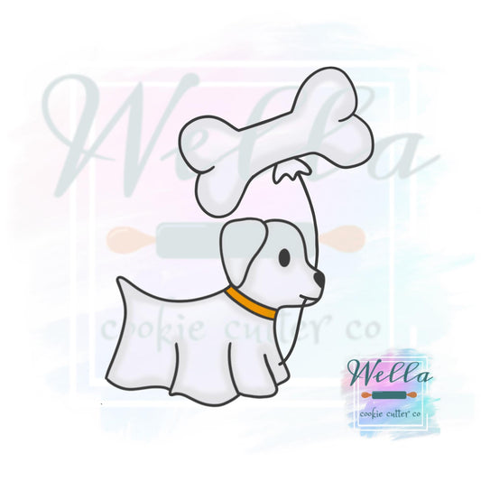 Ghost Dog with Bone Balloon Cookie Cutter